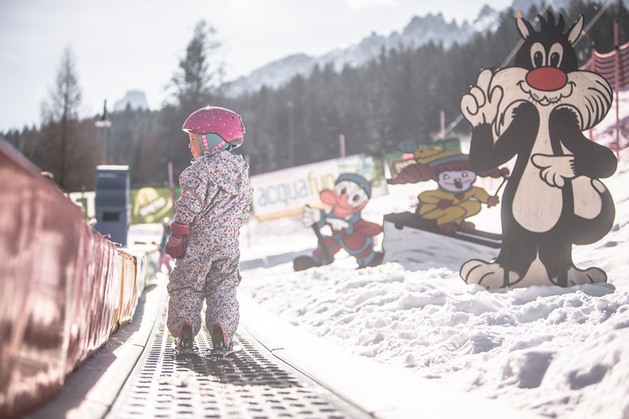 kinderskifahren im Skigebiet 3 Zinnen